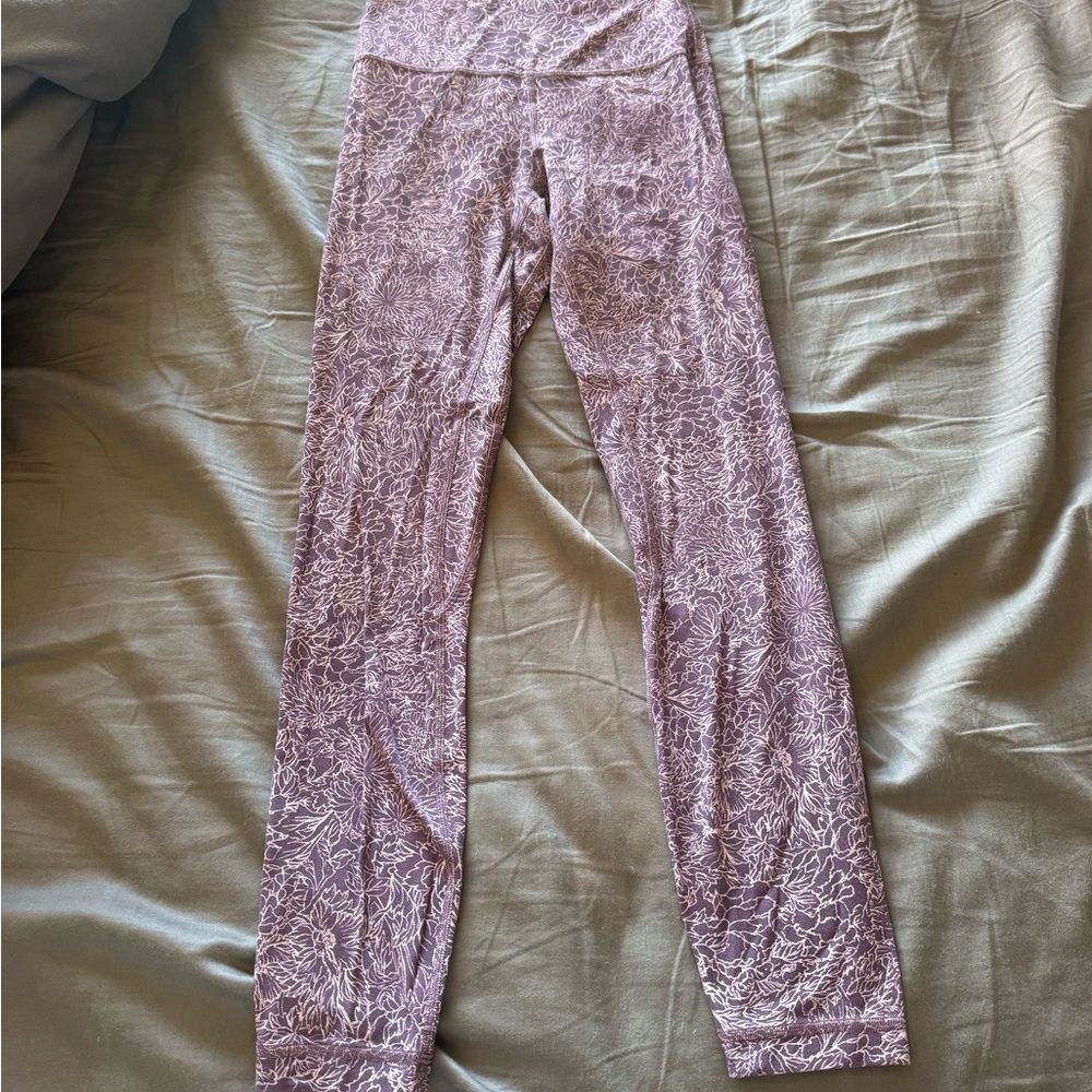 lululemon athletica Mauve Floral Leggings